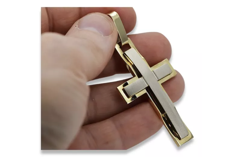 Golden Catholic Cross ★ russiangold.com ★ Gold 585 333 Niedriger Preis