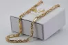 Vintage rose pink 14k 585 gold Corda Figaro chain cc082r