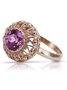 Ring Vintage Schmuck Amethyst Originales Vintage-Roségold aus 14 Karat vrc059r