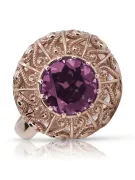 Ring Amethyst Original Vintage 14K Rose Gold Vintage craft vrc059r