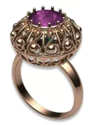 Ring Vintage Schmuck Amethyst Originales Vintage-Roségold aus 14 Karat vrc059r