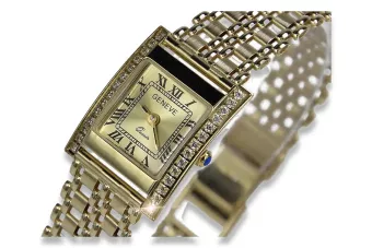 Квадратен часовник Lady Geneve от жълто 14k злато lw035yy&lbw001y