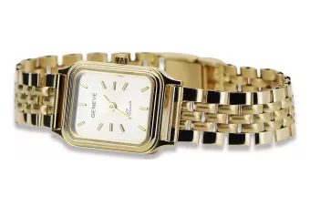 Amarillo 14k 585 oro Lady Reloj de pulsera Geneve lw023y