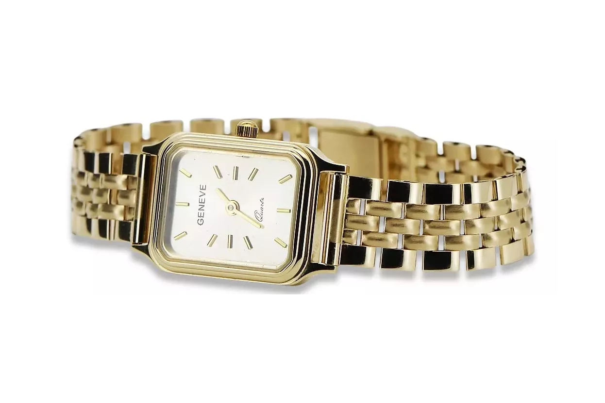 Gold men's watch Geneve ★ zlotychlopak.pl ★ Gold purity 585 333 Low Price!