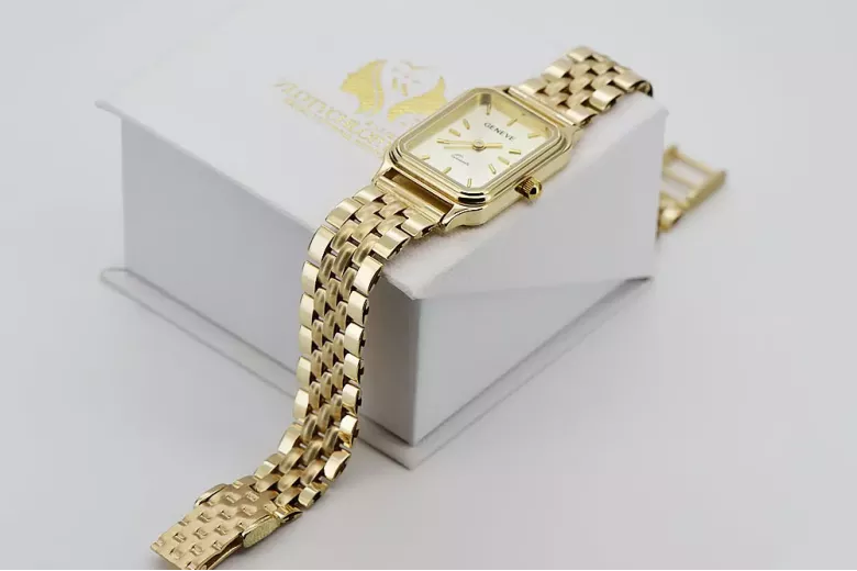 Gold men's watch Geneve ★ zlotychlopak.pl ★ Gold purity 585 333 Low Price!