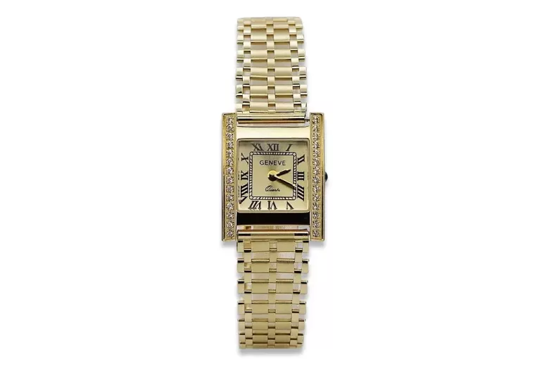 Gold men's watch Geneve ★ zlotychlopak.pl ★ Gold purity 585 333 Low Price!