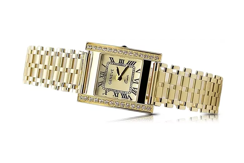 Gold men's watch Geneve ★ zlotychlopak.pl ★ Gold purity 585 333 Low Price!