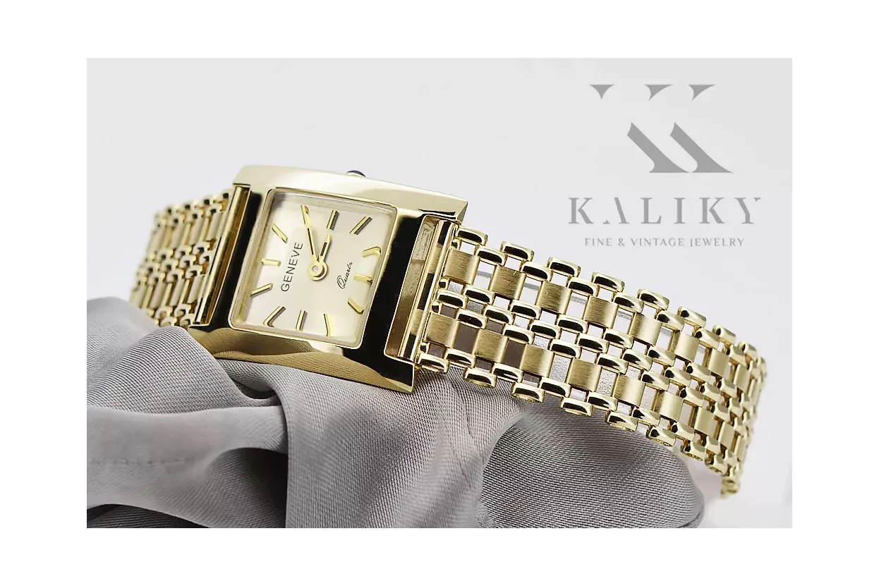 Gold men's watch Geneve ★ zlotychlopak.pl ★ Gold purity 585 333 Low Price!