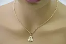 Italien jaune 14k 585 or Mary médaillon icône pendentif pm004y