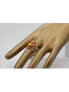 Rose russe rose soviétique rouge 585 583 or amber ring vrab008