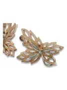 Vintage rose pink 14k 585 gold  maple leaf earrings ven096rw