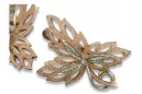 Boucles d’oreilles rose rose russe soviétique 14k 585 or URSS feuille d’érable ven096rw