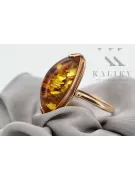 Rose russe rose soviétique rouge 585 583 or amber ring vrab008