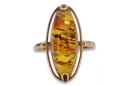 Russian rose Soviet pink USSR red 585 583 gold amber ring vrab008