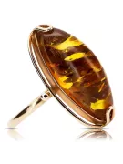 Rose russe rose soviétique rouge 585 583 or amber ring vrab008