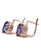 copie des boucles d'oreilles rose 14k 585 or alexandrite vec003 Vintage russe style soviétique