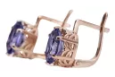 copie des boucles d'oreilles rose 14k 585 or alexandrite vec003 Vintage russe style soviétique