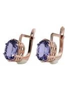 copy of Rose pink 14k 585 gold alexandrite earrings vec003 Vintage Russian Soviet style