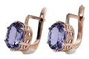 copy of Rose pink 14k 585 gold alexandrite earrings vec003 Vintage Russian Soviet style