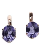 copie des boucles d'oreilles rose 14k 585 or alexandrite vec003 Vintage russe style soviétique