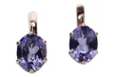 copie des boucles d'oreilles rose 14k 585 or alexandrite vec003 Vintage russe style soviétique