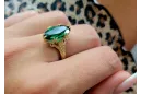 Vintage Ring aus 18K Gelbgold mit Smaragd, Oval 8x15mm