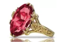 18K Yellow Gold Ruby Ring Vintage Polish Jewelry