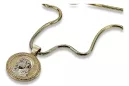 Médaille Jezus & chaîne de cordes en or 14k pj005yw20έcc020y50