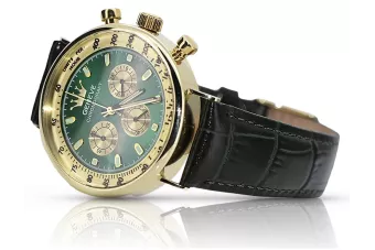 Жовтий 14k 585 золотий чоловічий годинник Geneve mw012y-gr