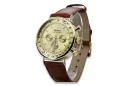 Elegante reloj de hombre con correa de oro 14k 585 Geneve mw012y-y