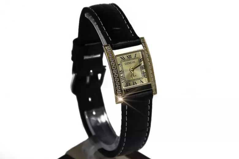 Gold men's watch Geneve ★ zlotychlopak.pl ★ Gold purity 585 333 Low Price!