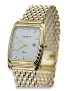 Goldene Herrenuhr Geneve ★ zlotychlopak.pl ★ Gold Reinheit 585 333 Niedriger Preis!