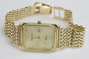 Ceas barbatesc din aur galben de 14k cu bratara Geneve mw001ydy&mbw004y