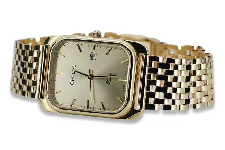 Reloj para hombres de oro Geneve ★ https://zlotychlopak.pl/es/ ★ Pureza de oro 585 333 Precio bajo!