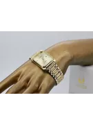 Ceas de Aur 14k Bărbătesc Dreptunghiular, Quartz Italian