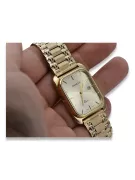 Montre Homme Rectangulaire en Or 14k, Quartz Italien