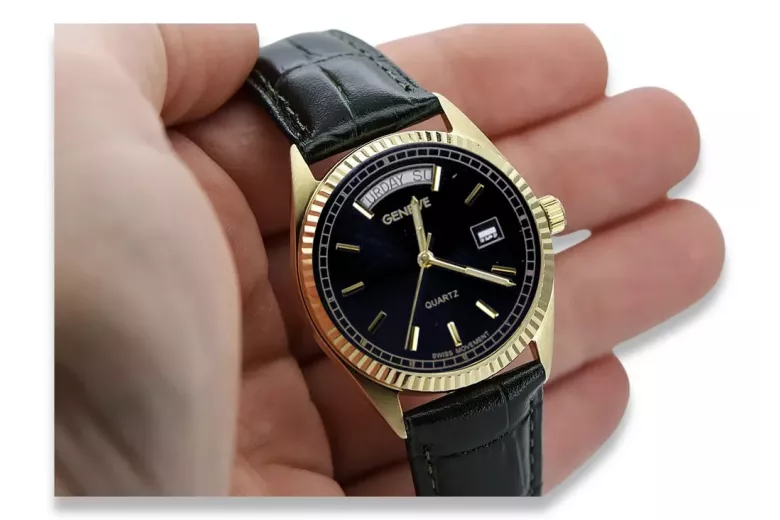 Reloj para hombres de oro Geneve ★ https://zlotychlopak.pl/es/ ★ Pureza de oro 585 333 Precio bajo!