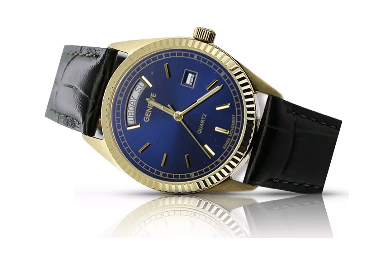 Reloj para hombres de oro Geneve ★ https://zlotychlopak.pl/es/ ★ Pureza de oro 585 333 Precio bajo!