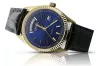 Yellow 14k gold men's women's Geneve watch mw013ydbl