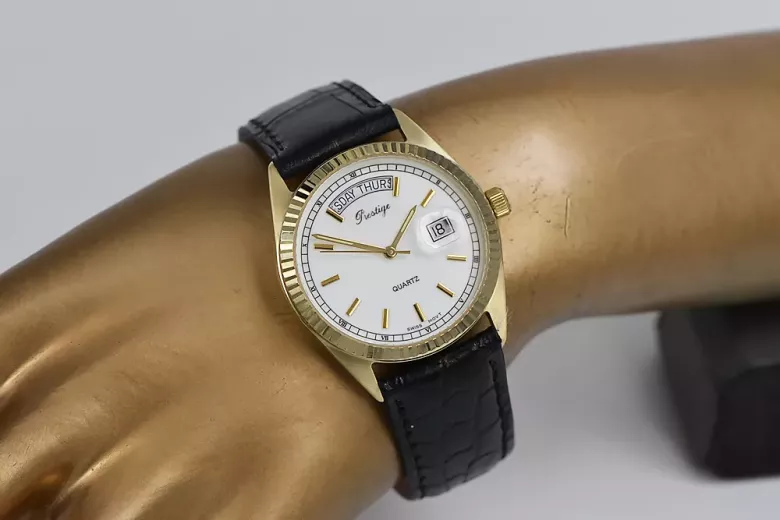 Reloj para hombres de oro Geneve ★ https://zlotychlopak.pl/es/ ★ Pureza de oro 585 333 Precio bajo!