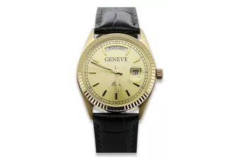 Amarillo 14k oro hombre mujer reloj Geneve mw013ydy