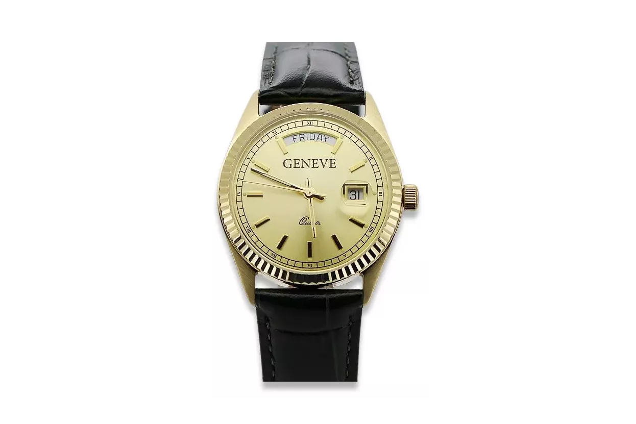 Gold Men's Watch Geneve ★ Zlotychlopak.pl ★ Gold Reinheit 585 333 niedriger Preis!