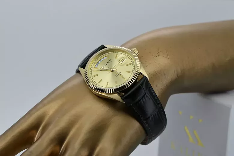 Montre hommes d'or Geneve ★ https://zlotychlopak.pl/fr/ ★ Pureté d'or 585 333 Low Price!