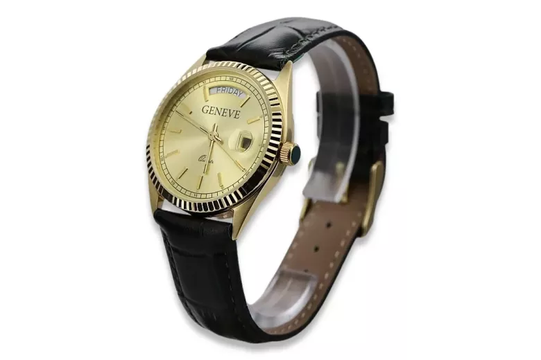 Reloj para hombres de oro Geneve ★ https://zlotychlopak.pl/es/ ★ Pureza de oro 585 333 Precio bajo!