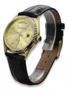 Gold men's watch Geneve ★ zlotychlopak.pl ★ Gold purity 585 333 Low Price!