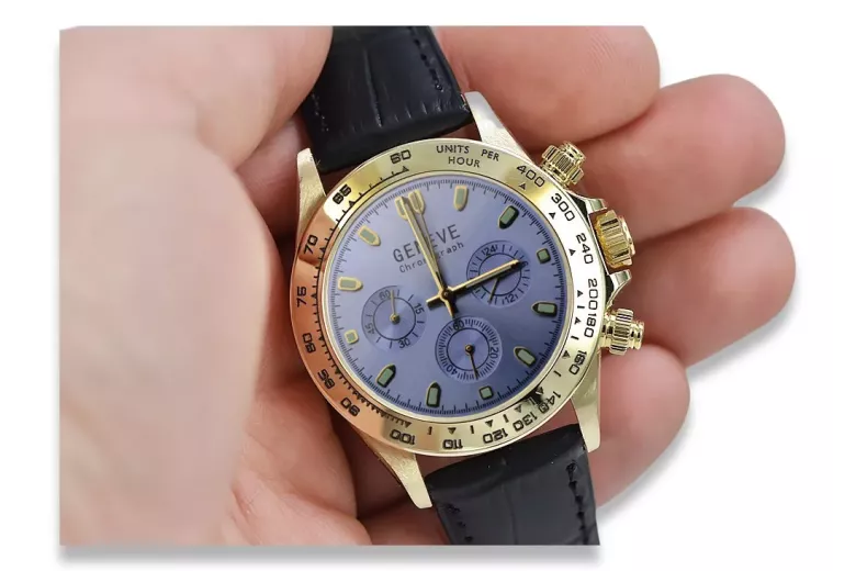 Reloj para hombres de oro Geneve ★ https://zlotychlopak.pl/es/ ★ Pureza de oro 585 333 Precio bajo!