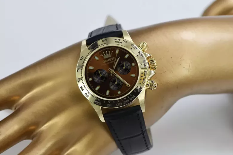 Montre hommes d'or Geneve ★ https://zlotychlopak.pl/fr/ ★ Pureté d'or 585 333 Low Price!