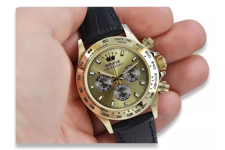 Reloj para hombres de oro Geneve ★ https://zlotychlopak.pl/es/ ★ Pureza de oro 585 333 Precio bajo!