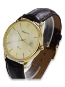 Gold men's watch Geneve ★ zlotychlopak.pl ★ Gold purity 585 333 Low Price!