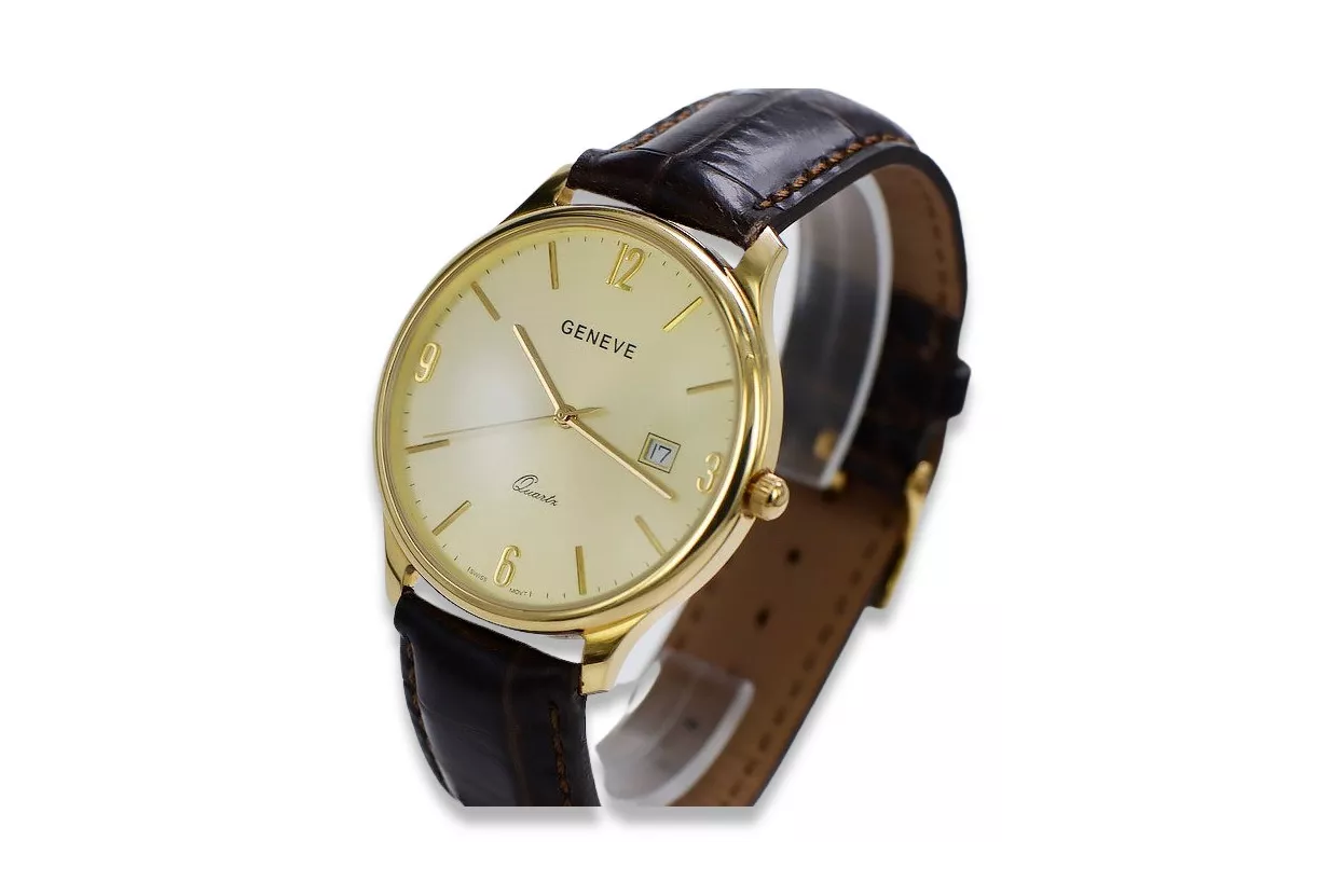 14k Gelbe Herren Geneve Uhr mw017ydy